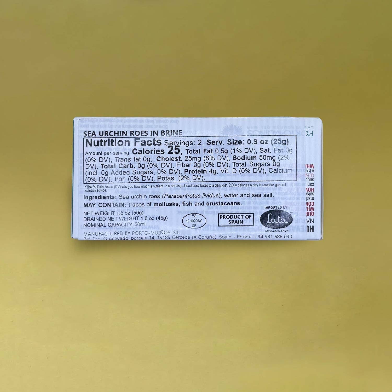 Lata - Vente Poissons/fruits de mer - Œufs d'oursin Porto-Muiños2