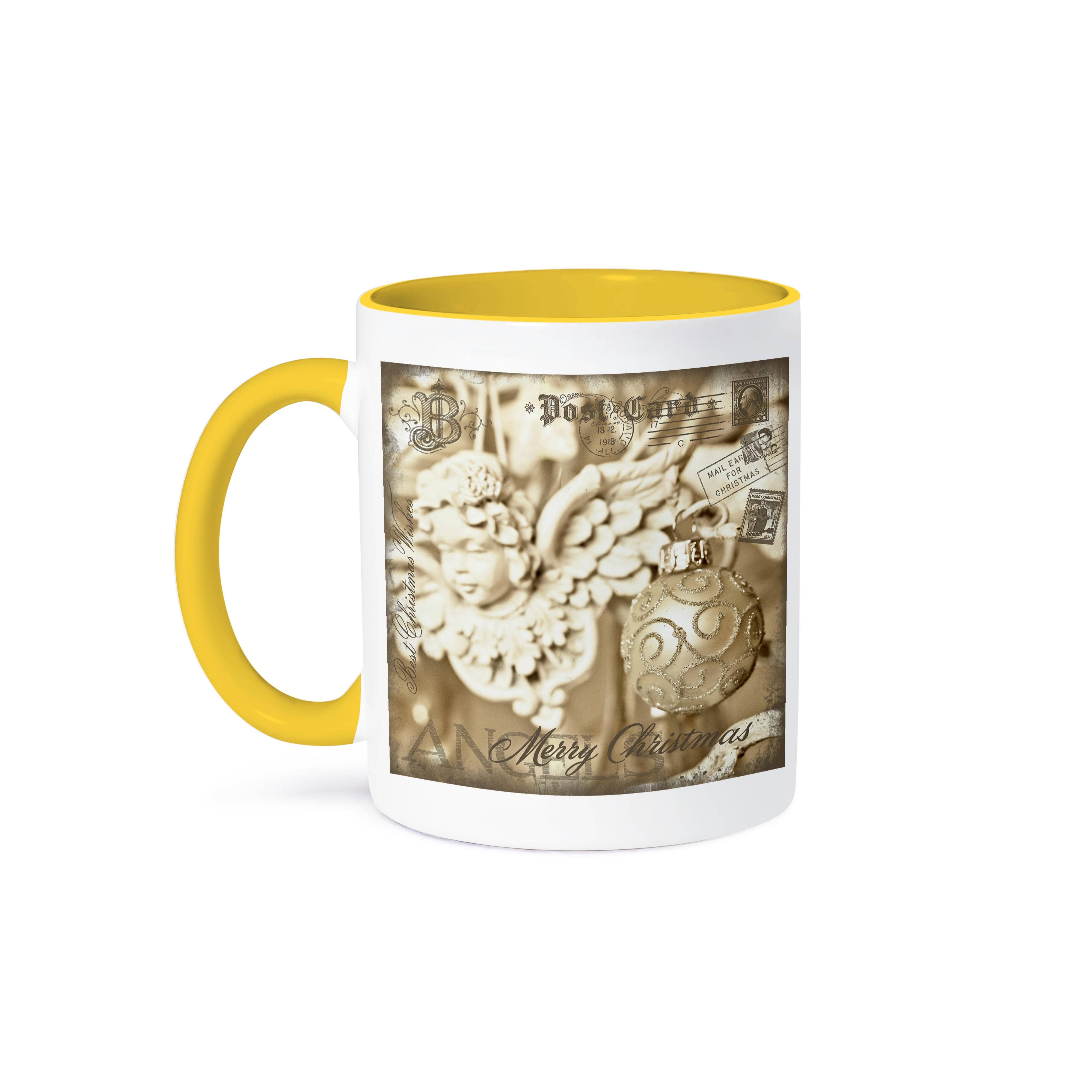 3dRose - Wholesale Coffee Mug - 3dRose, Mixed Media Art Christmas Photography Collage With Angel, Mug0