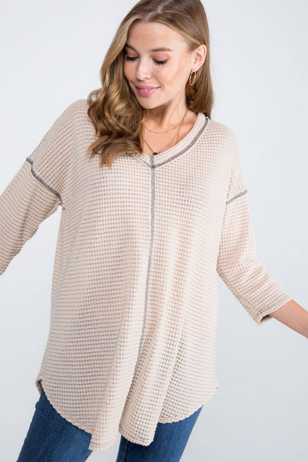 Bloomero - Vente Tunique – femme - TUNIQUE DE STYLE DÉCONTRACTÉ PIED DE POULE16