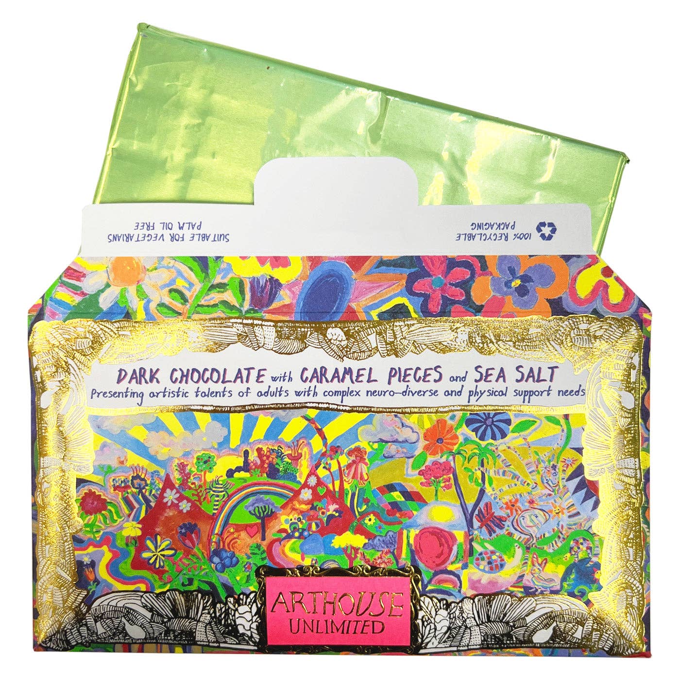 ARTHOUSE Unlimited - Wholesale Chocolate Bar - Joy Revolution, Dark Chocolate Bar with Caramel Pieces & Sea Salt2