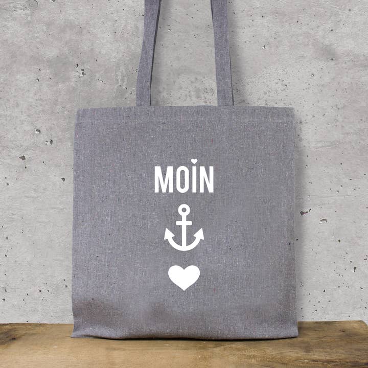 Bomullspåse "Moin-Anker-Hjärta" av återvunnen bomull för wholesale av Bow & Hummingbird
