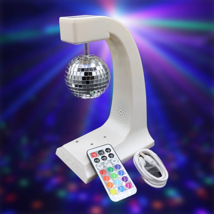 DESKOLITE – wholesale Strobe/disco light – DESKOLITE™ Wireless Disco Speaker w LEDs and 6cm Mirror Ball5