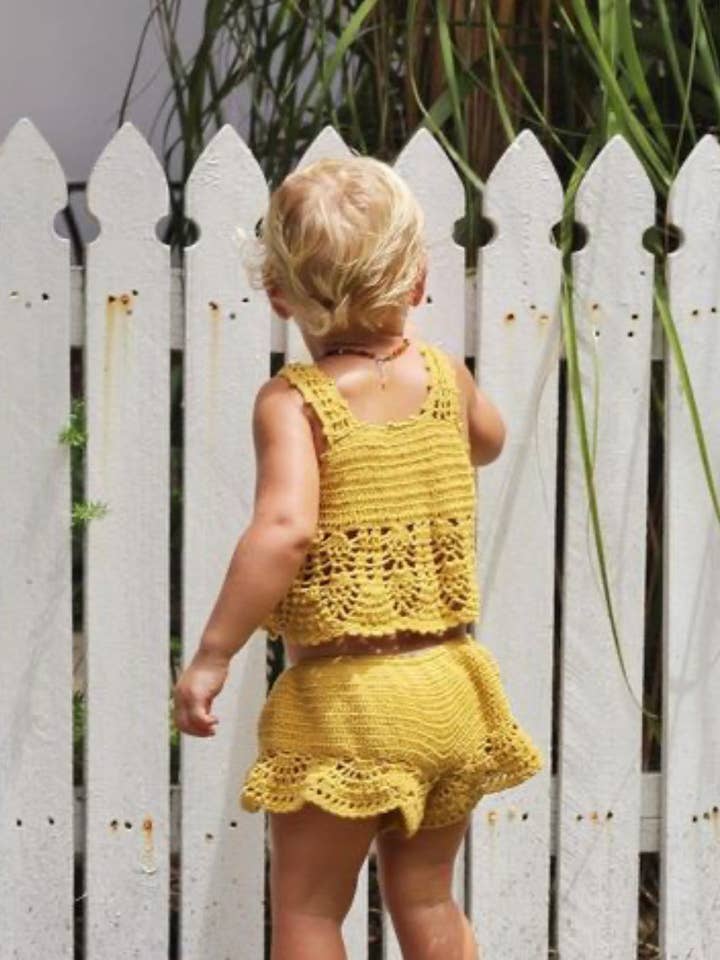 Wildchase - Wholesale Knit top – Kids - Crochet Girls Top and Short Set - LACE WAVES2