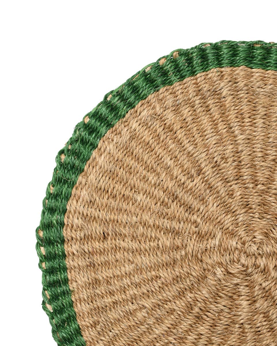 The Basket Room – wholesale Placemat – KAMARIA: Green Trim Handwoven Placemat | Tableware | Table Mat3