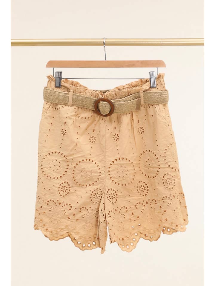 LÉA & LUC - Wholesale Shorts - Women's - Broderie anglaise shorts in 100% cotton REF. 250212