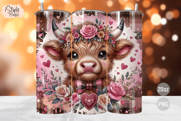 SubliMasterUK – wholesale Insulated mug/tumbler – Highland Cow / Handmade Tumbler Stainless Steel -20 OZ/ With Straw.10