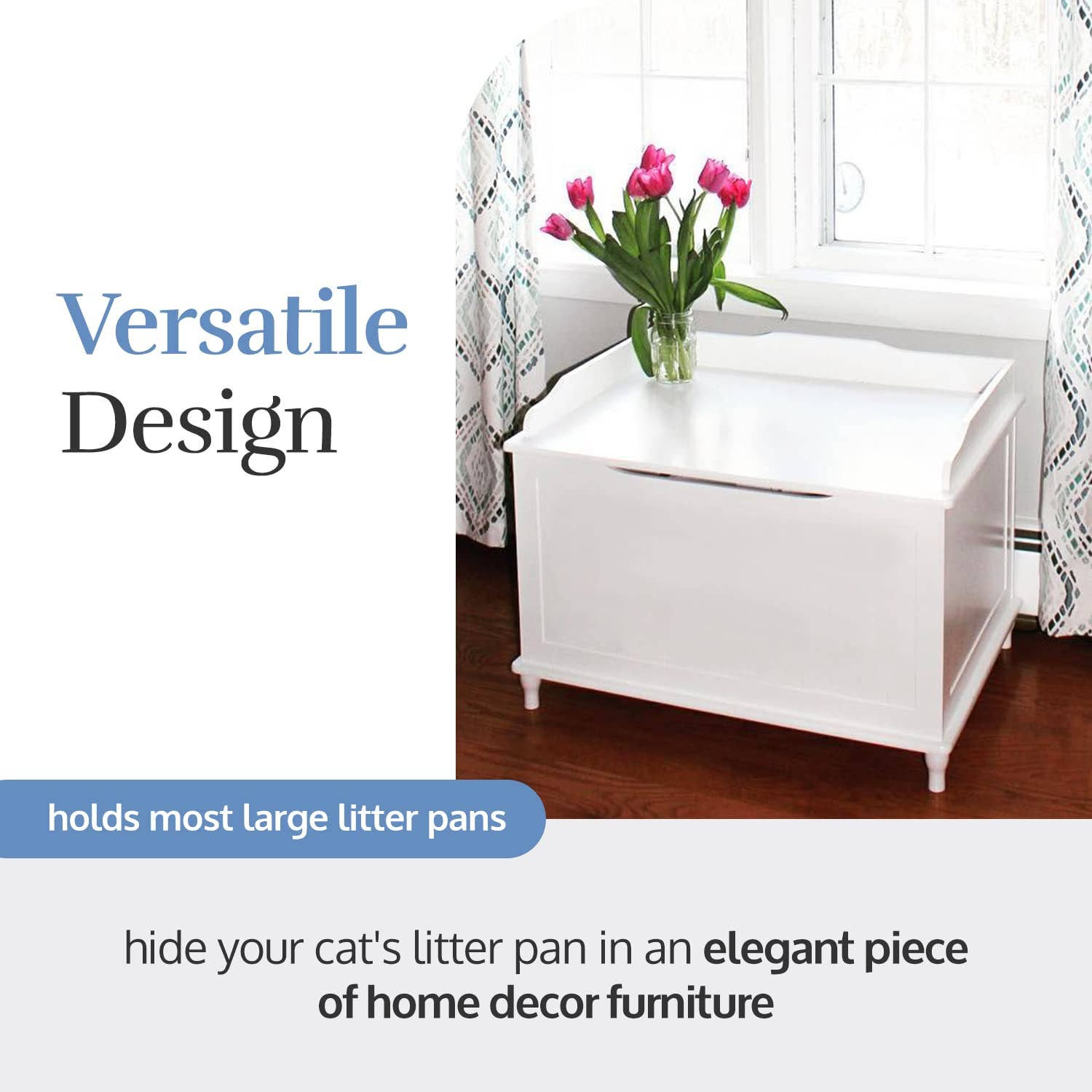 Designer Pet Products, LLC – Caixa de areia para gatos por atacado – Caixa Jumbo Preta para Gato - Enclosure escondido para caixa de areia7