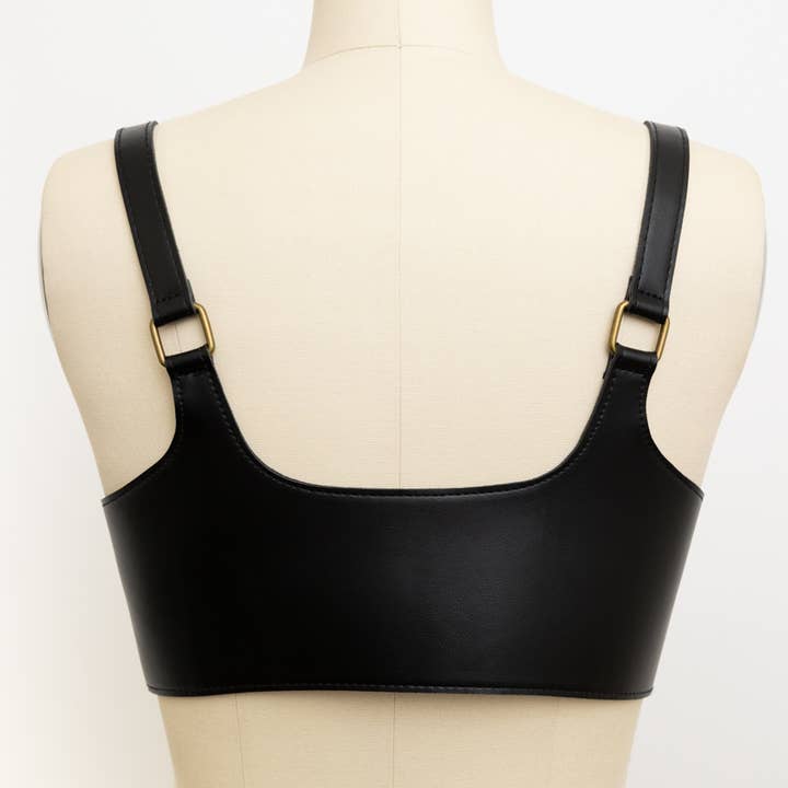 Leto Accessories - Wholesale Belt - Women's - 🖤 Punk Style Black Leather Harness Belt - Adjustable Straps