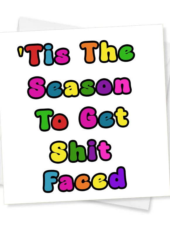 C'est la saison pour se bourrer la gueule, carte de Noël pour la vente par Jeevesy Cards