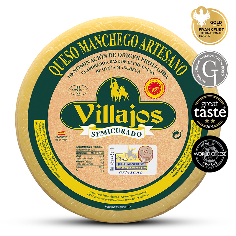 Made in Spain - Wholesale Cheese - Los Villajos Manchego Cheese D.O.P Semi-cured1