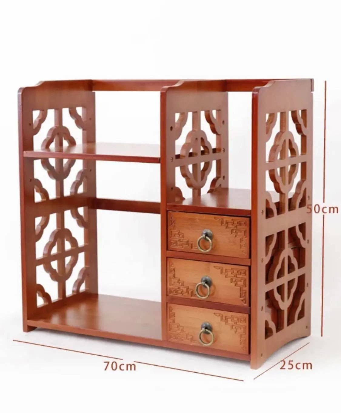 everythingbamboo – Großhandel Bücherregal – Schreibtisch aus Bambus, Bücherregal, Bücherregal, Schublade, Büroablage, vielseitig verwendbar, antiker Stil5