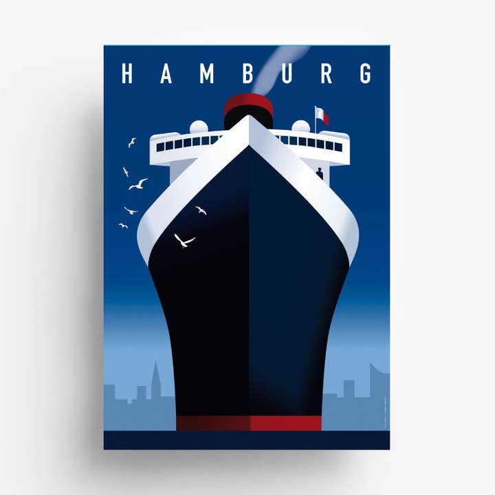 Ansichtkaart haven van Hamburg voor wholesale door Human Empire