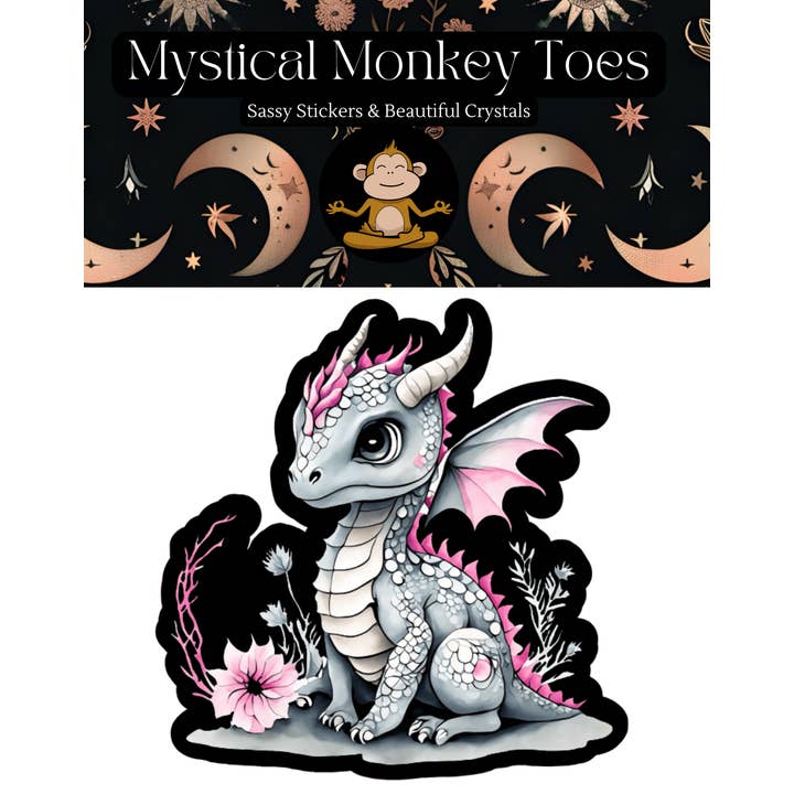 Mystical Monkey Toes - Wholesale Sticker - Super Cute Dragon Vinyl Sticker