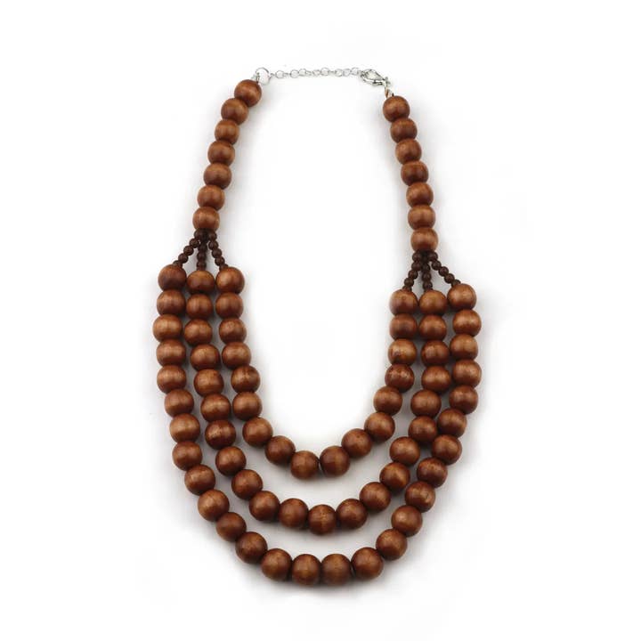 Natural Wooden Bead Necklace 🌰✨ for wholesale by Miss Minna