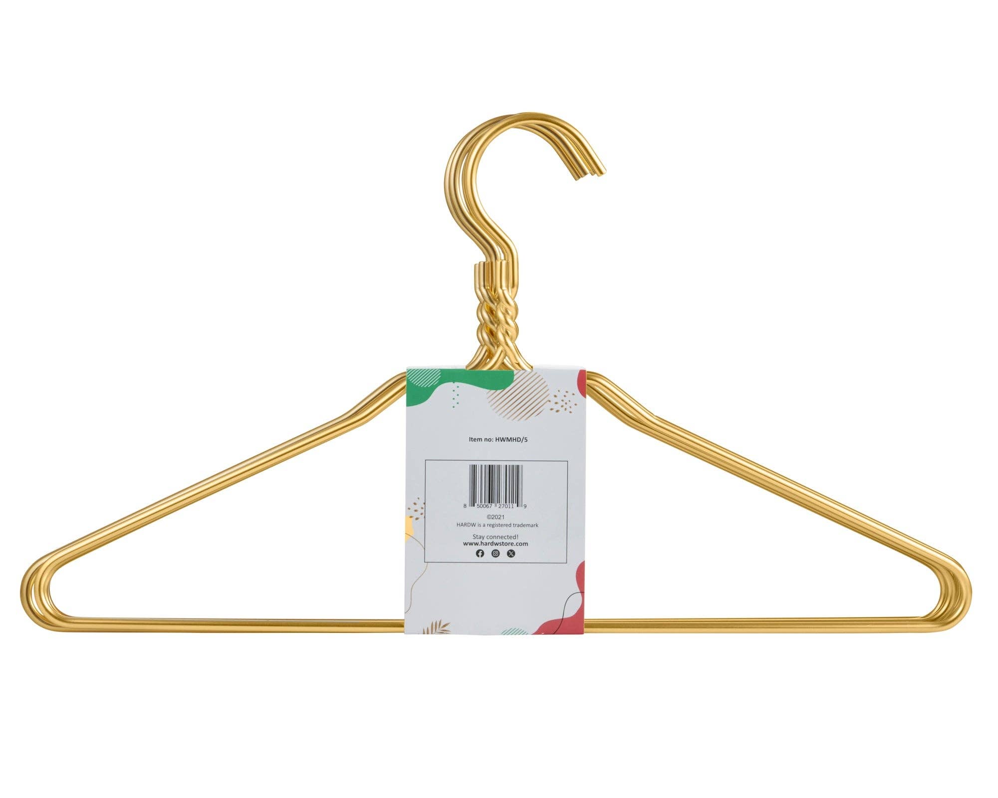 DEILSY - Vente Cintres - Cintres en aluminium doré (5 pièces par pochette en papier)2