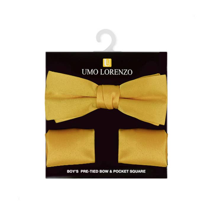 Selini New York - Wholesale Bow Tie - Kids - 100% Poly Satin Boy's Banded Bow Tie and Hanky BBTH130111