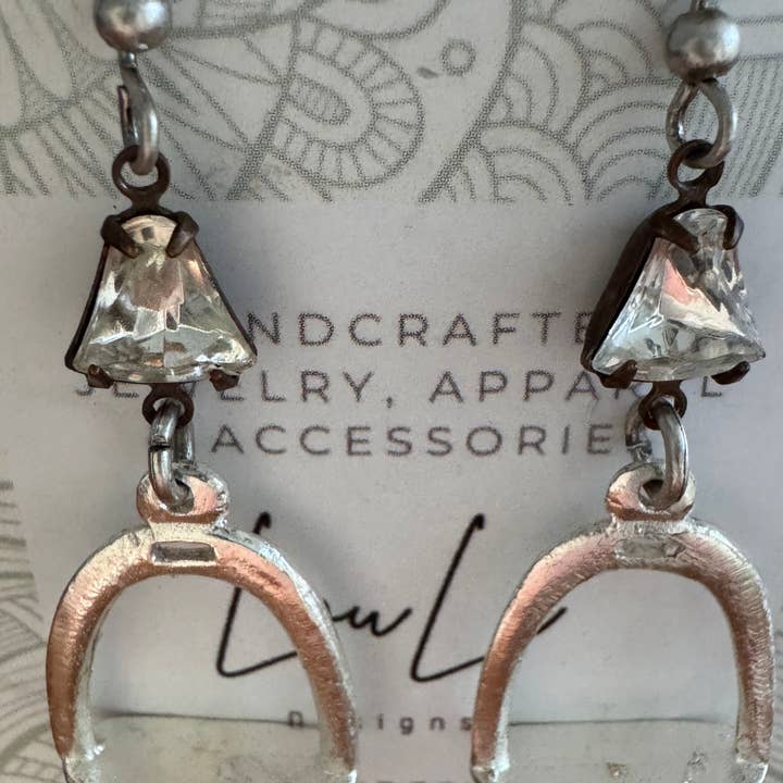 Loulu Designs - Wholesale Dangle Earrings - Ride On Stirrup Sparkle Earrings1