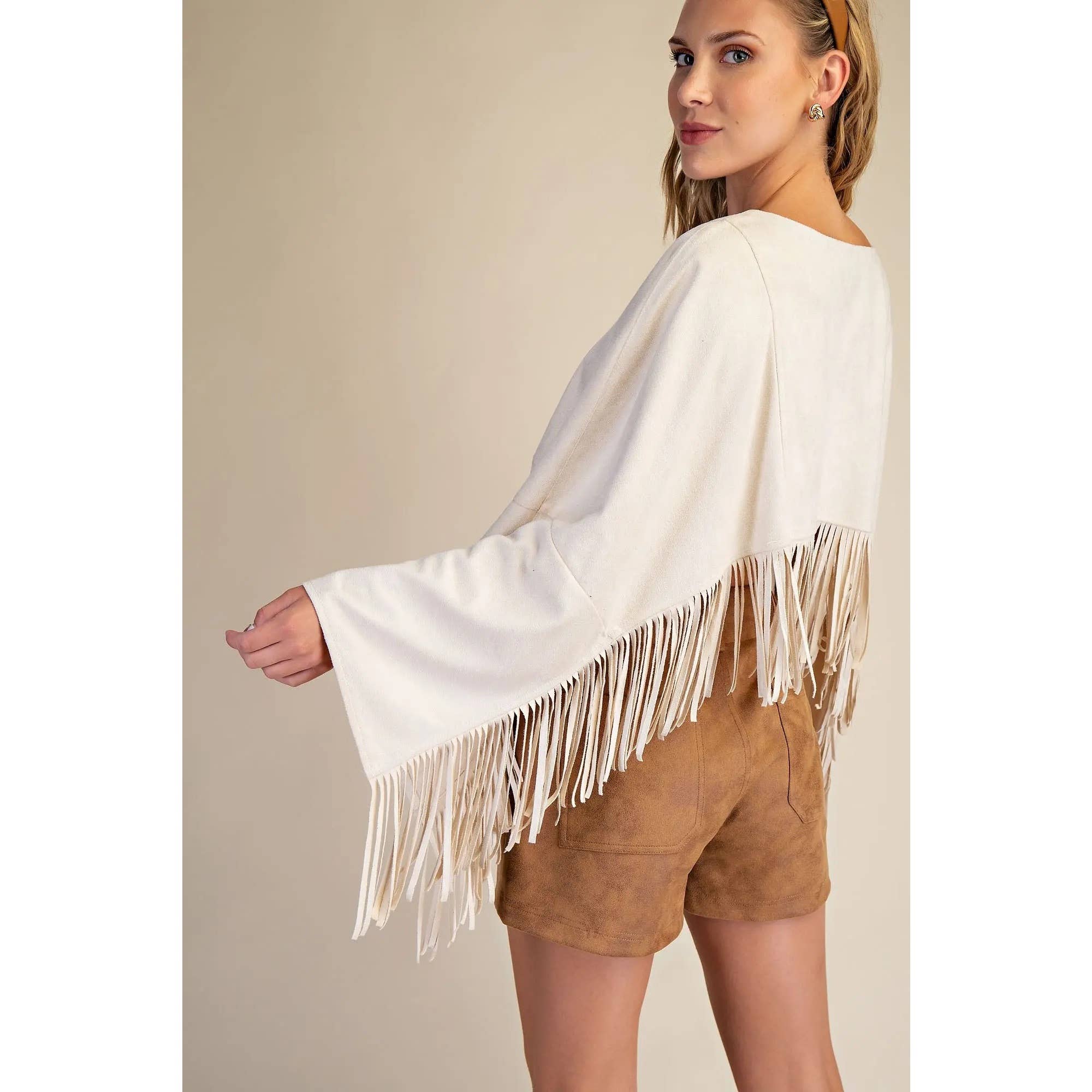 STYLE USA – wholesale Tunika - Dam – NY Sämsskinnsfransponcho17