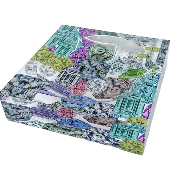 Rocks on White Acrylic Candy Catchall Dish for wholesale by Nicolette Mayer Collection