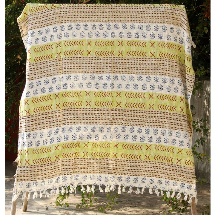 Bhawana Handicrafts - Vendita all'ingrosso Plaid - Coperta in cotone fatta a mano, copridivano, telo da spiaggia Boho