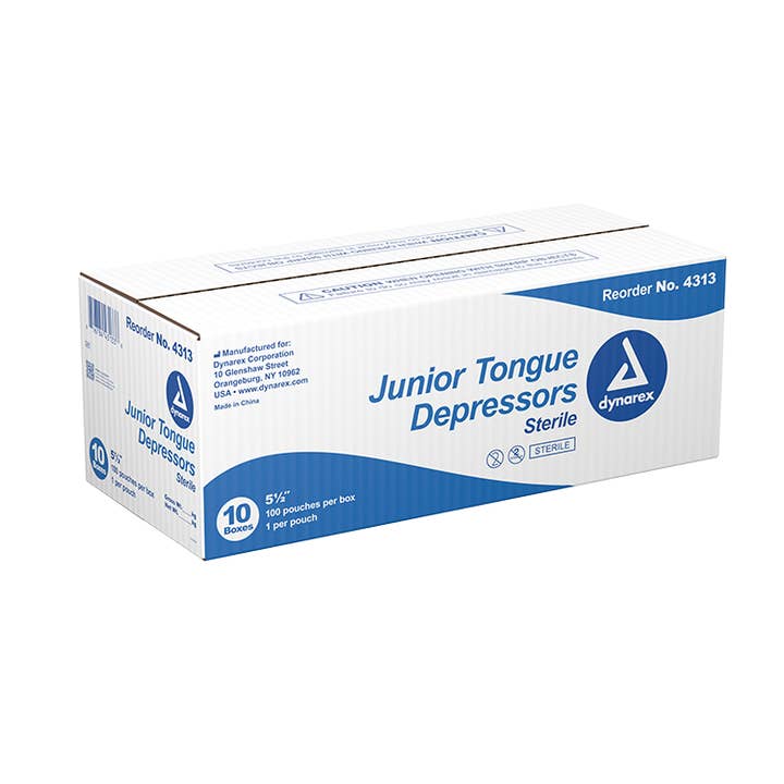 Dynarex Tongue Depressors Wood - Sterile, 100ea/bx, 10bxs/cs (1000 Count) for wholesale by Go Bulk Medical