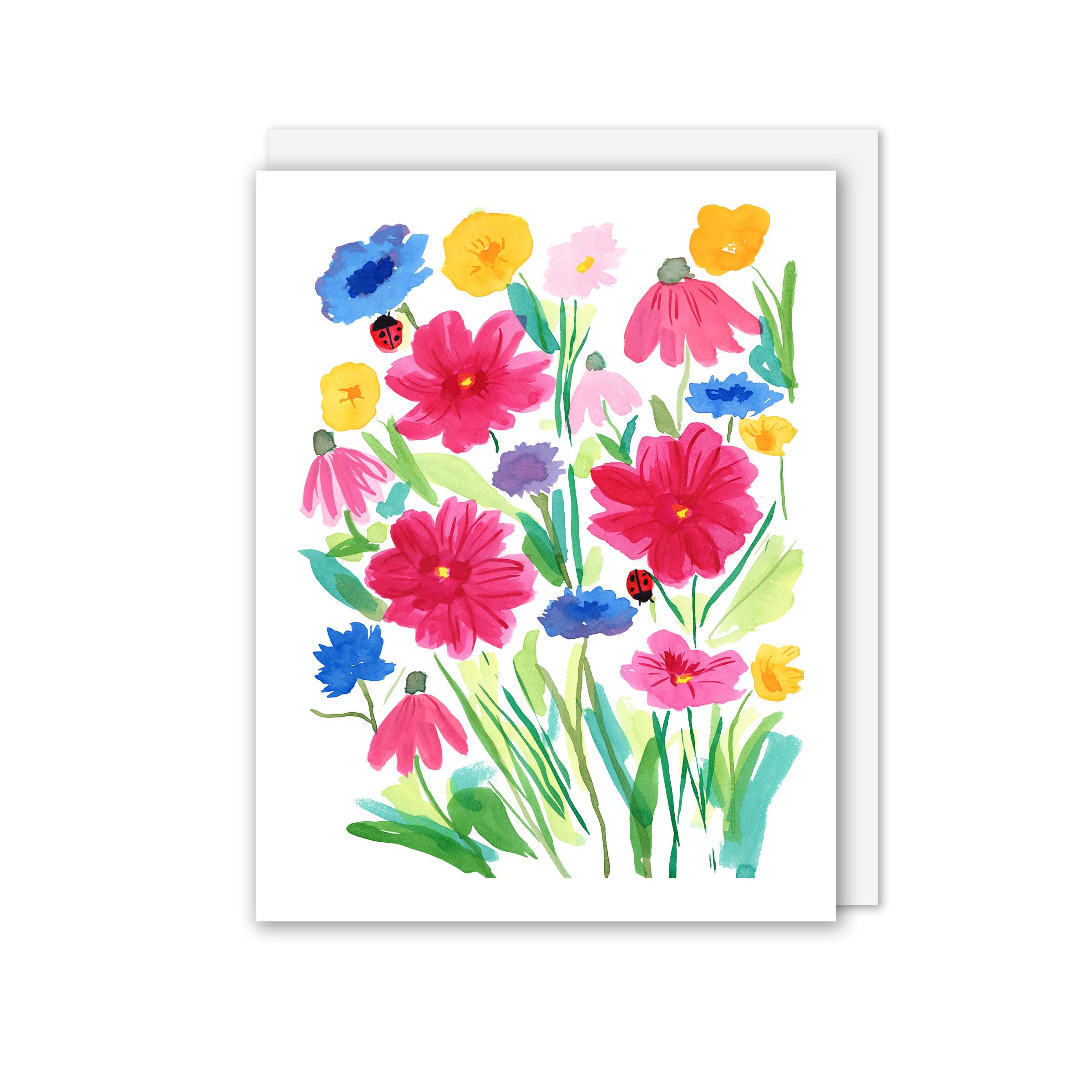 Tiffani Evans Creates - Wholesale Everyday Greeting Card - Flowers and Ladybugs Greeting Card1