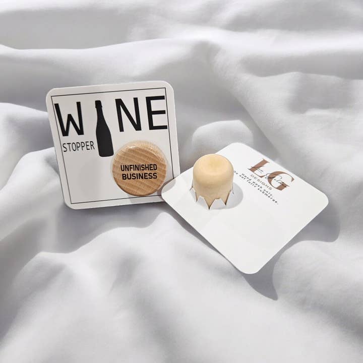Lou Golden Designs - Wholesale Wine Stopper - Unfinished Business Wine Stopper