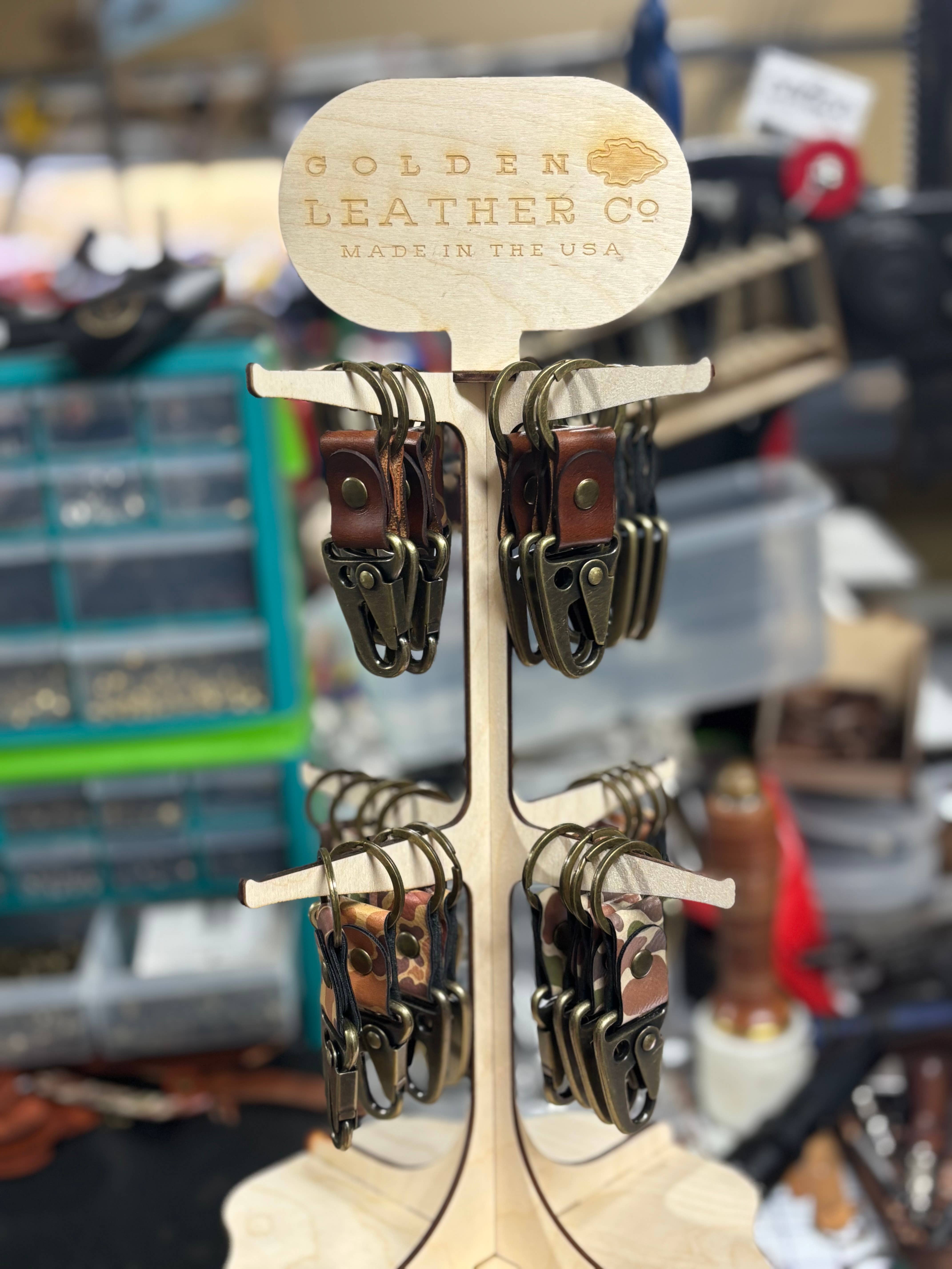 Golden Leather Co. - Wholesale Keychain - Men's - Leather/Camo Clip Keychain1