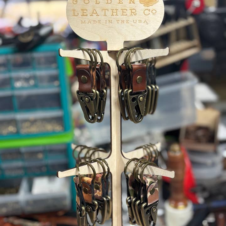 Golden Leather Co. - Wholesale Keychain - Men's - Leather/Camo Clip Keychain1