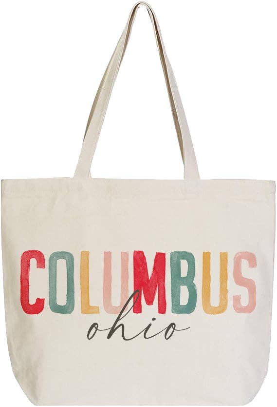 Clairmont & Co - Wholesale Tote Bag - Women's - Watercolor City, Canvas Tote, Reusable, Custom Gifts