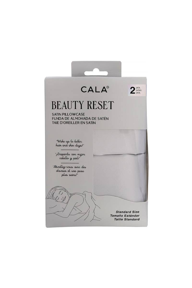 PINEAPPLE Beauty - Vente Taies/housses d'oreiller - CALA 69123 Beauty Reset Lot de 6 Taies d'Oreiller en Satin Graphite - 2 pièces par set1