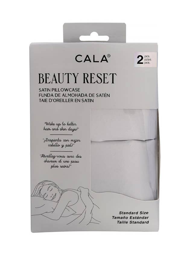 CALA 69123 Beauty Reset Fronha de Cetim Grafite - Conjunto com 6 (cada com 2 fronhas padrão queen) por atacado de PINEAPPLE Beauty