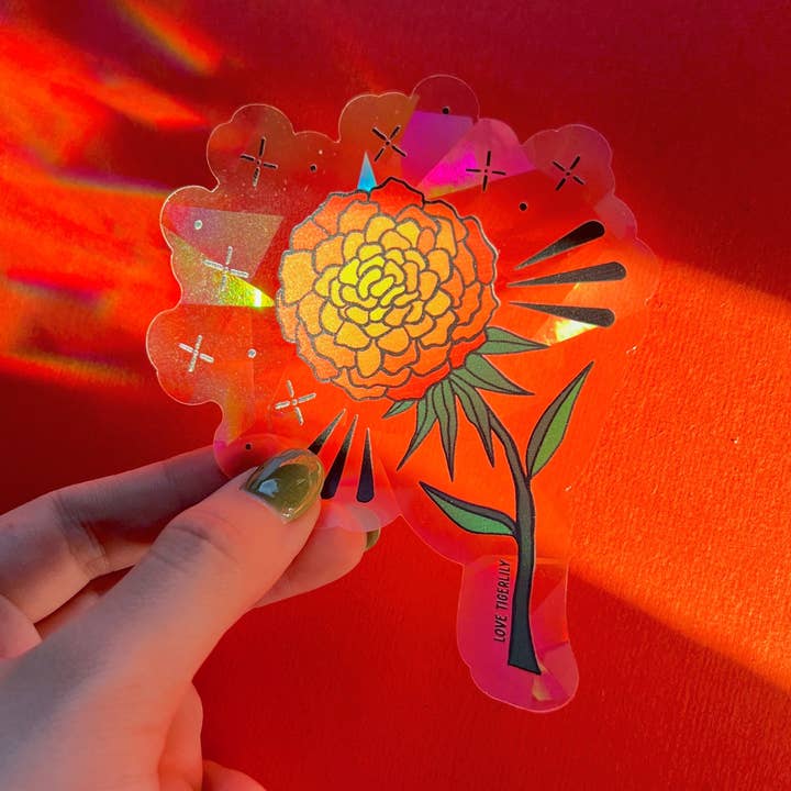 Marigold Rainbow Maker I October Birth Flower Suncatcher for wholesale by Love Tigerlily