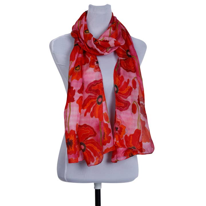 Namaskar Australia - Wholesale Scarf - Women's - Floral Pure Silk Designer Scarf2