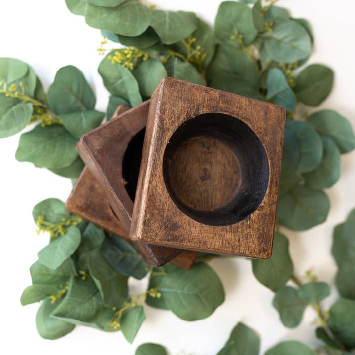 Forever Green Art - Wholesale Candle Holder - Wood Cheese Mold - 1 Hole
