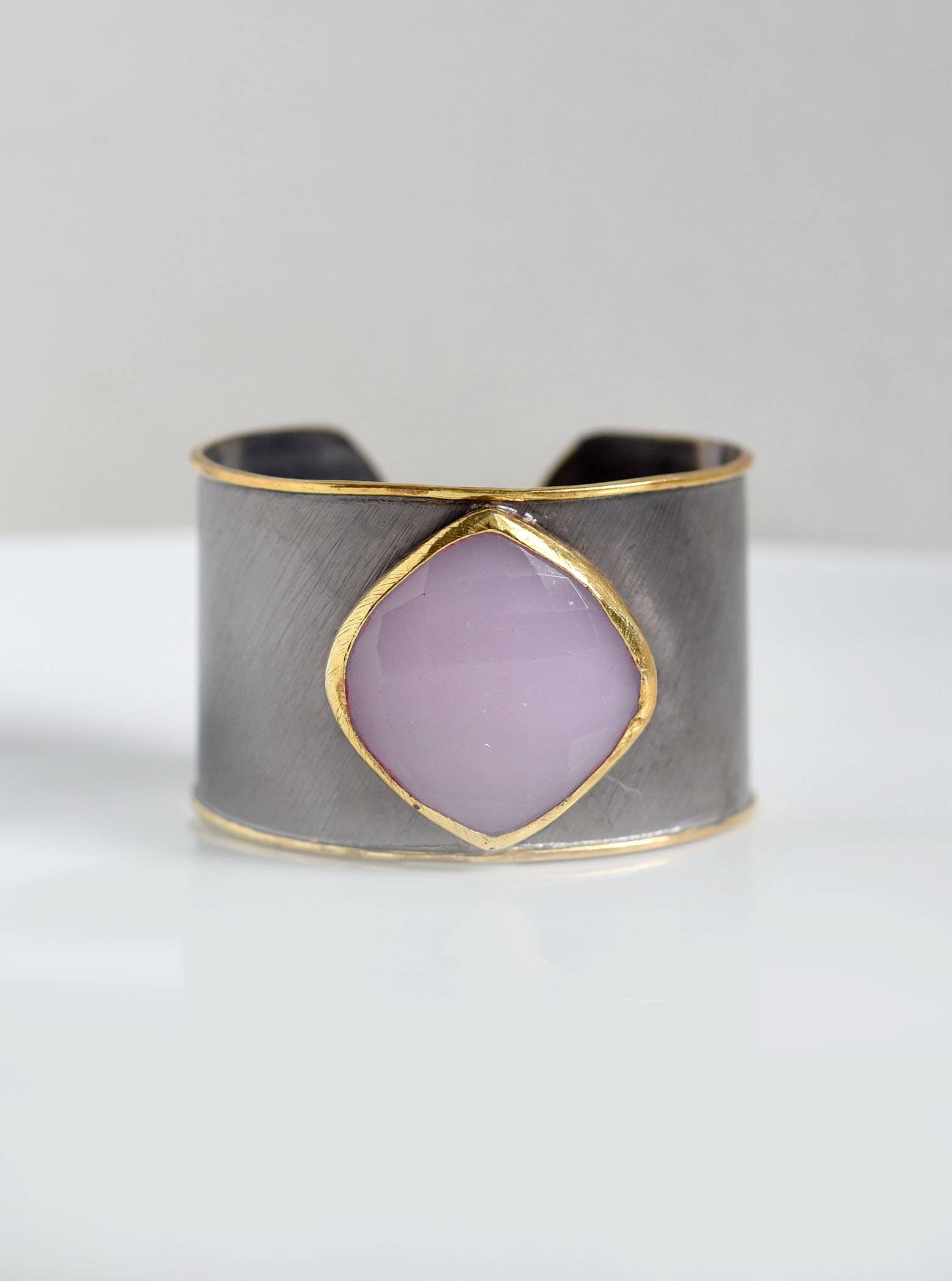FELIX Z DESIGNS - Wholesale Cuff Bracelet - Adjustable Two Tone Stone Cuff Bangle0