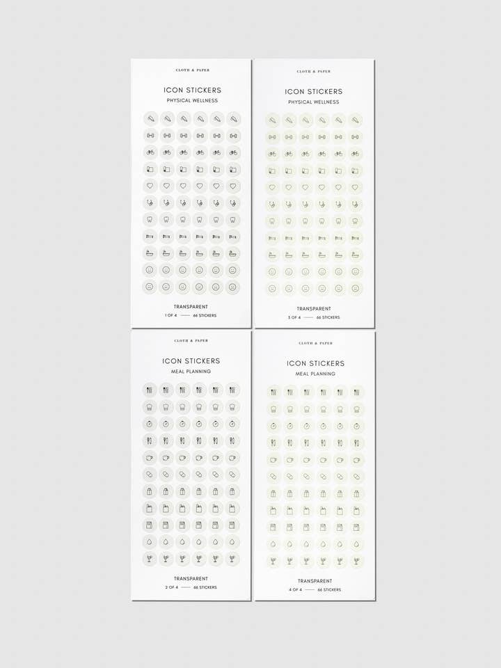 Healthy Planning Sticker Set for wholesale by Cloth & Paper