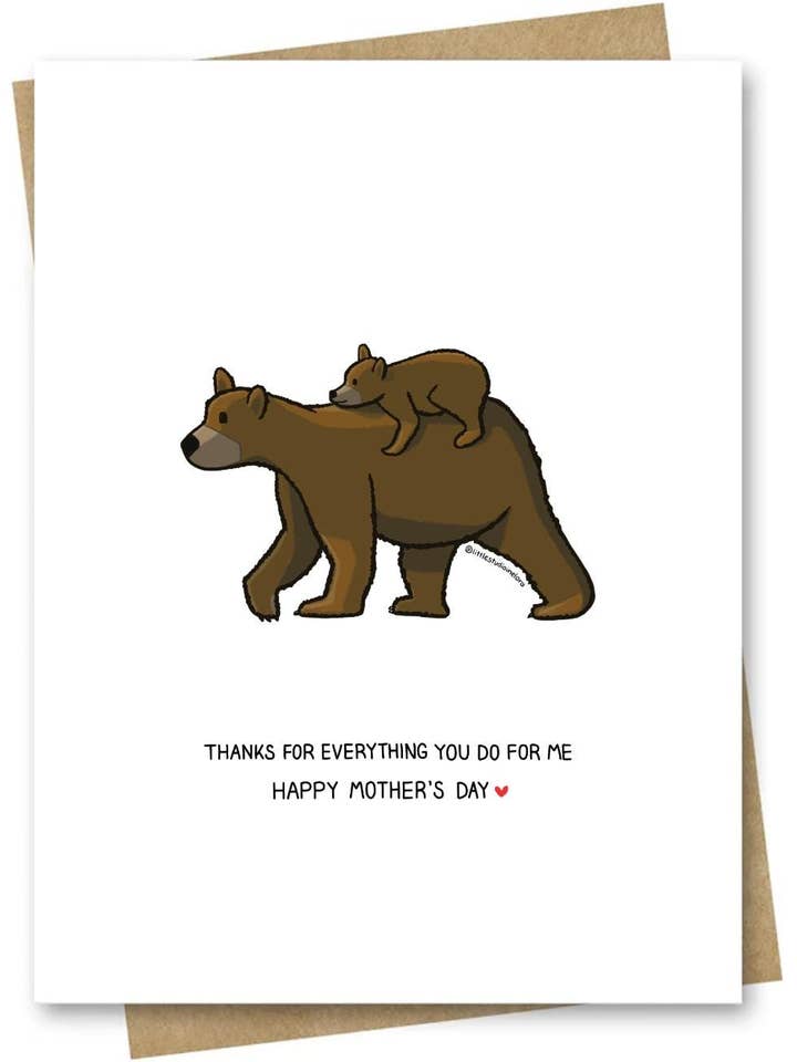 Mother's Day Card — Mama Bear for wholesale by LittleStudioInElora