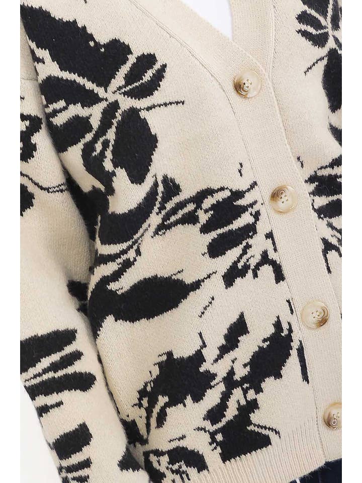 FARINA D'AVENA CARDIGAN MULTI STAMPA CON BOTTONI in vendita all'ingrosso su Faire4