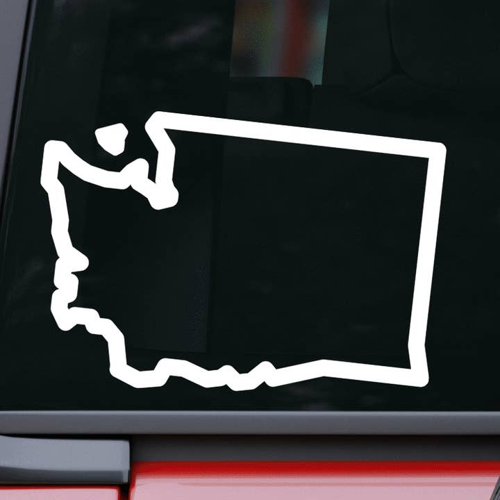 Washington Outline Mærkat til bil og bærbar computer for engroshandel hos AO Designs LLC