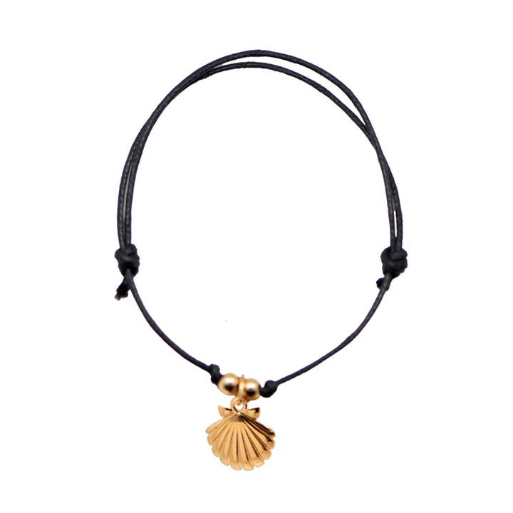 Camino de Santiago Muschel Kordelarmband 18k vergoldet für den Großhandel von TALISMAN JEWELLERY (D&Fidanverdi, S.L.)