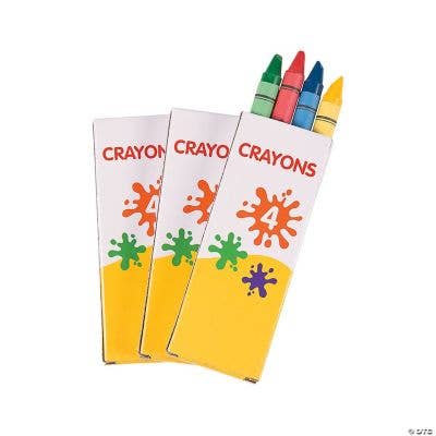 Fun Express - Wholesale Crayons - REGULAR 4 PC CRAYONS (12 BOXES)