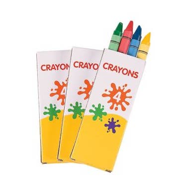 Fun Express - Wholesale Crayons - REGULAR 4 PC CRAYONS (12 BOXES)0