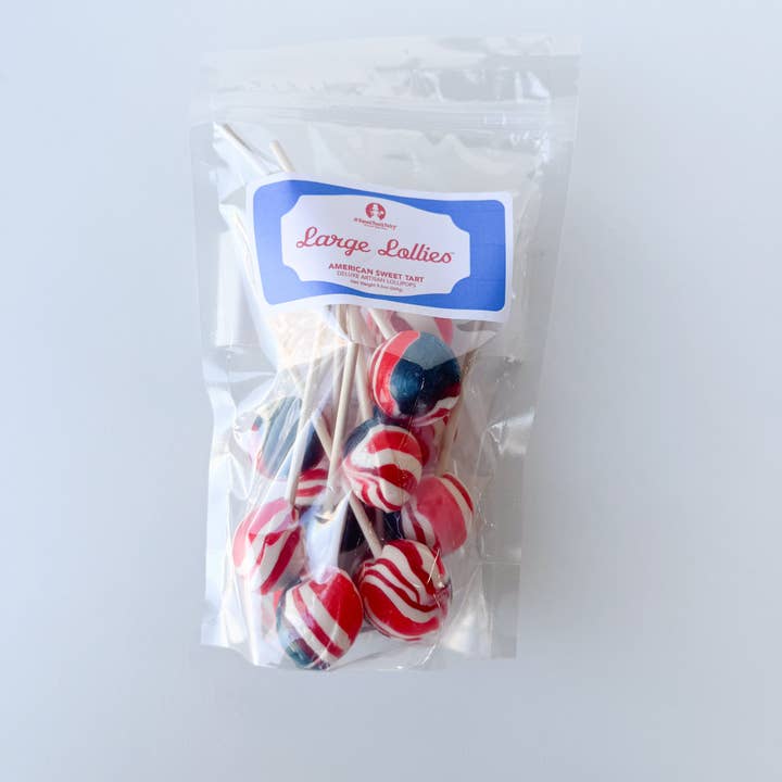 Candy Making Co. - Wholesale Lollipop - Candy: Large Lollies: American Sweet Tart: USA Flag Lollipops