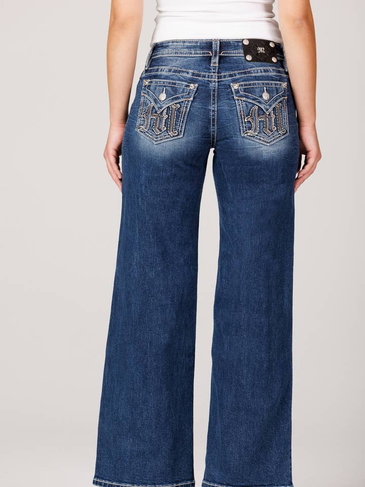 M9479W3L- 34 IN MID RISE WIDE LEG JEANS for wholesale by Miss Me