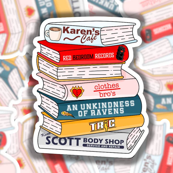 OTH Book Stack Waterproof Sticker for wholesale by Studio Fifty One