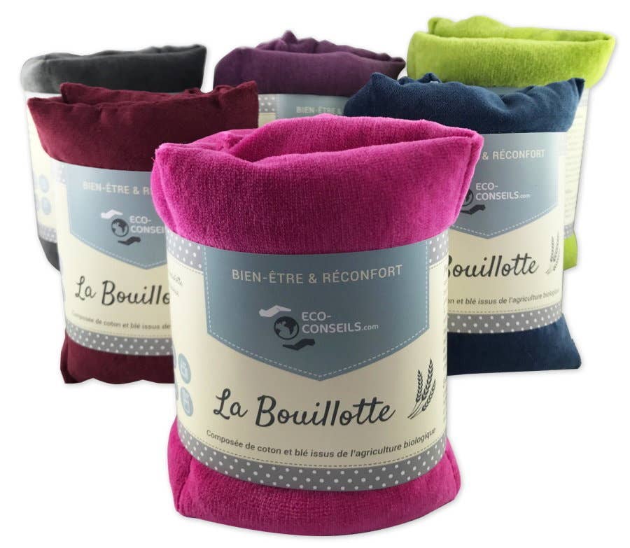 Éco-conseils – Compressa quente/fria por atacado – Garrafa de água quente seca orgânica - Uva1