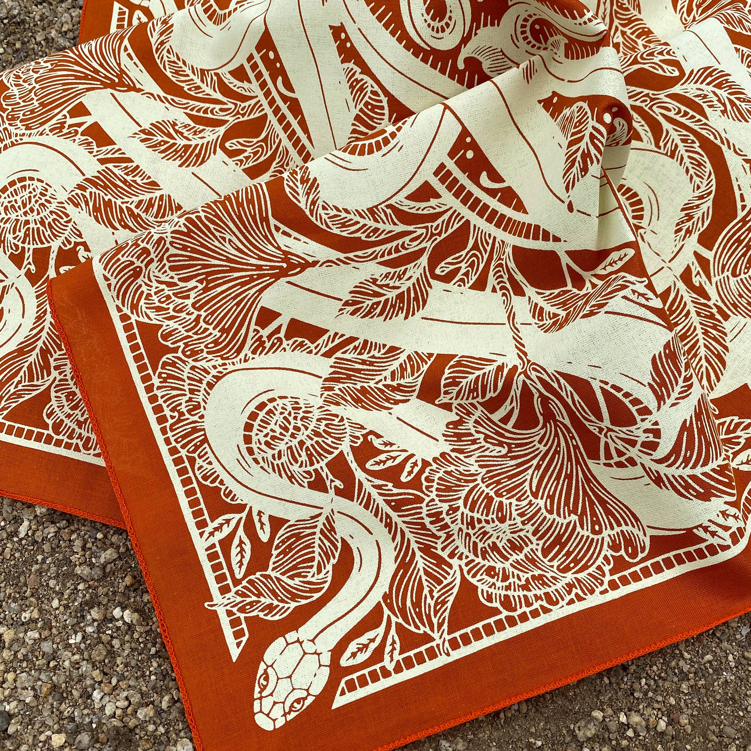 Kate O'Hara - Wholesale Bandana - Women's - Marigold Floral Snake Bandana7