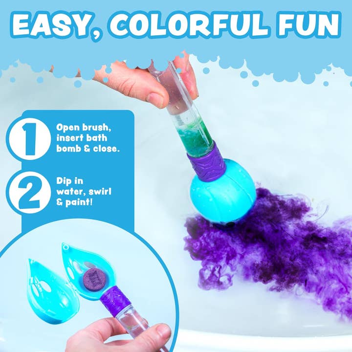 Tub Works LLC - Wholesale Bath Bomb/Fizz - Tub Works® Bath Color Brush™ Kids Bath Bomb Set | Nontoxic & Fragrance-Free3