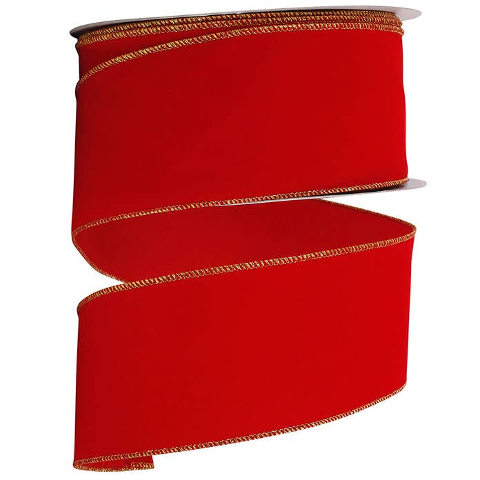 2.5" Wired Edge Velvet Ribbon for wholesale by Marlow Floral Products